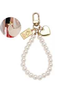 Fashion Heart & Beaded Design Bag Keychain, Cute Bag Charm for Women & Girls, Trendy All-match & Exquisite Keychain for Birthday Gift