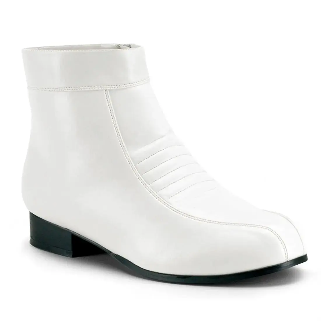 Funtasma Pimp-50 Men's Laceless Ankle Boot White Vegan Leather