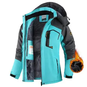 Women's zipper hooded jacket, all-weather protection, high-density insulation, waterproof fabric and fashionable details, waterproof skiing snow jacket, warm wool jacket, Parker raincoat, winter wool lining