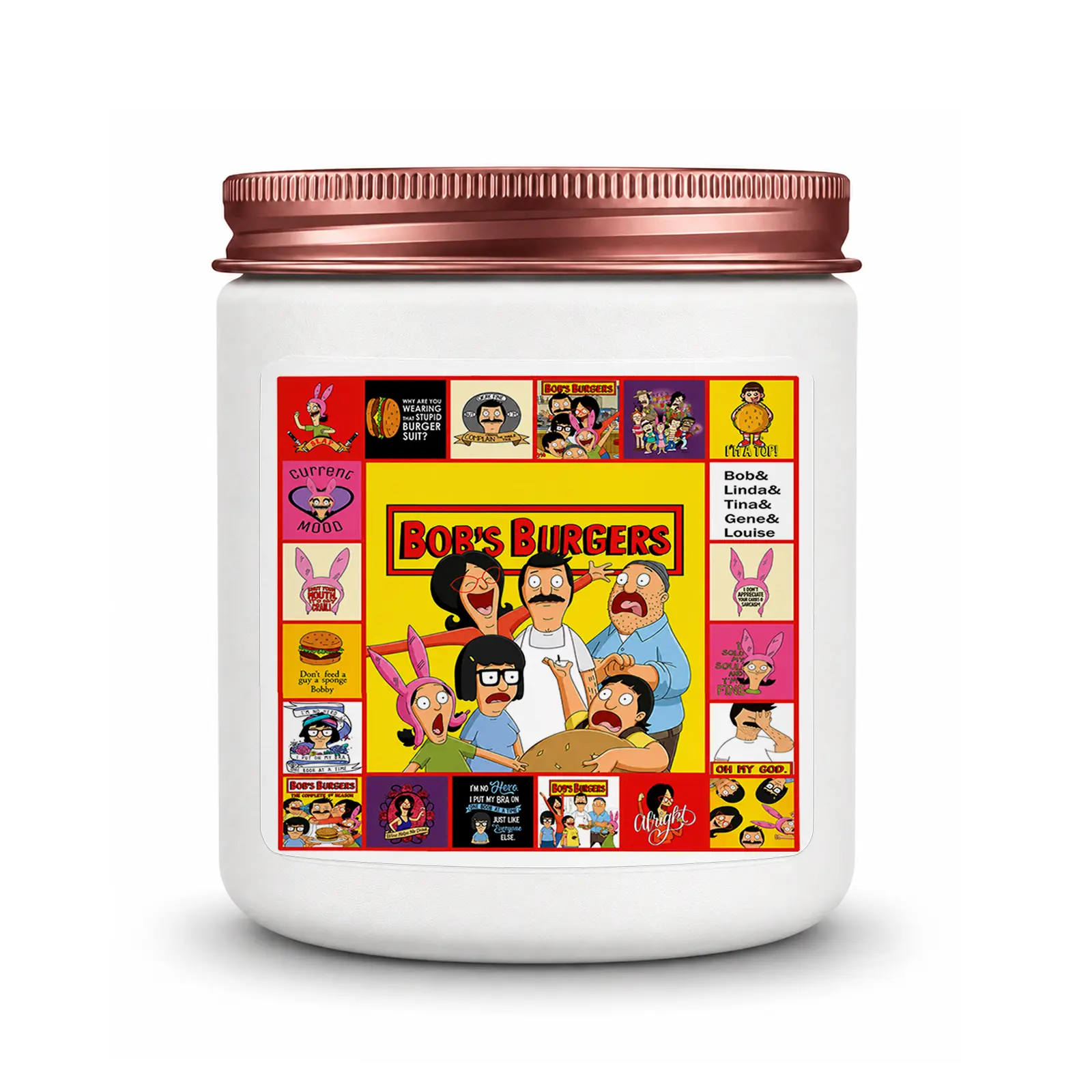 1Pc Handmade Natural Soy Wax Candle - Funny Bob’s Burgers Scented, Hand Poured Home Decor Fragrance, Back to School Juneteenth Carnival Casual Preppy Gift for TV Show Fans