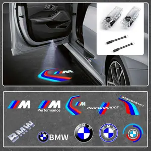 2PCS White ABS Car Welcome Projector Lights, Fit for BMW M Performance E36 E39 E46 E30 E34 E53 E90 E60 E70 E92 E93 E83 E84 E87 G01 G11 G12 G20 G30 X1 X2 X3 X4 X5 X6 X7 F30 F20 F10 F15 F16 M3 M4 M5, Auto On/Off Door Shadow Lamp, Stylish Exterior Decor & Sa