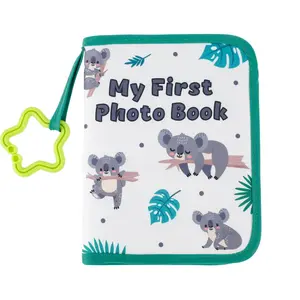 Cute Animal Theme Soft Fabric Photo Album, Baby First Year Memory Book, Photobook, Holds 17 4x6 Inch Photos, Newborn Toddler Child Growth Gift