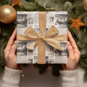 North Pole Newspaper Christmas gift wrap, Christmas wrapping paper, Cute Wrapping Paper, Unique Gift wrap, , eco gift wrap, xmas wrap , Best of gift, Meaningful gift,Wrapping Paper 2025.(Get 1 paper cutter when buying any 5 rolls)