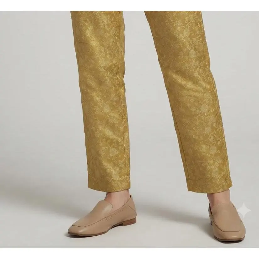 Golden Jawawar Fabric Pants Size L to XL Length 40 Thigh 16 Ideal for Formal Wear with Kurties