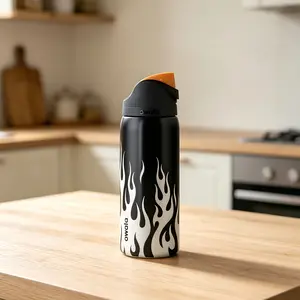 Owala × Urban Outfitters Chrome Inferno FreeSip 32 oz Large-Capacity Portable Insulated Drinkware Flask - New Vacuum Design, Camping, Road Trip Use, Ideal for Birthday Gifting, Flasks