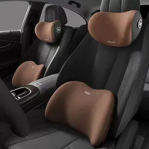NIRACL Car Driving Car Pillow Set Neck and Waist Black Foam Neck Pillow Memory Lumbar Pillow
