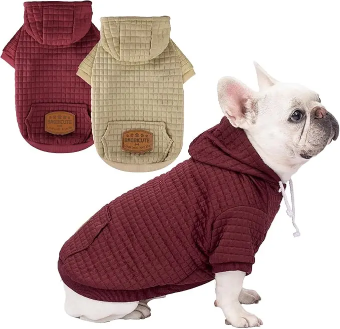 2 Pack Dog Hoodie Sweaters for Small Medium Dogs Warm Dog Clothes for Large Dogs Soft Waffle-Like Laminated Sweatshirt