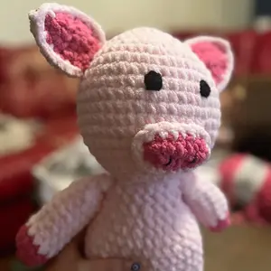 Pink Crochet Pig