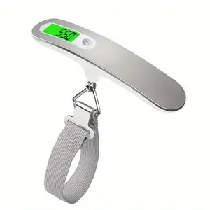 Portable LCD Digital Luggage Scale - 110lbs/50kg Capacity, Battery-Powered with Steelyard Hook for Travel & Fishing