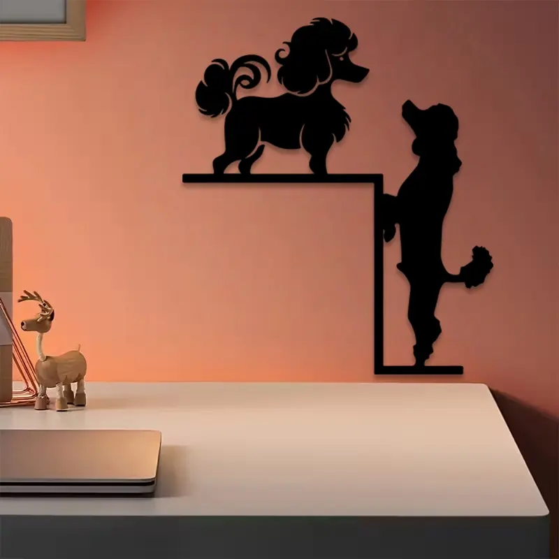 1pc Vintage Poodle Metal Wall Art, Vintage Poodle Statue Mural, Perfect for Living Room, Garden, Zoo Corner Decor, Christmas, Halloween Decor, Ideal Gift for Dog Lovers christmas decorations