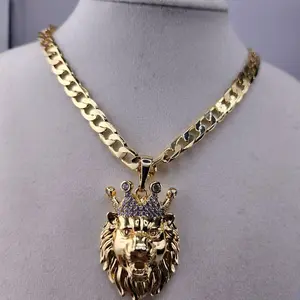 2 - 14K Goldplated Lion Pendant with Chain - Stylish and Durable