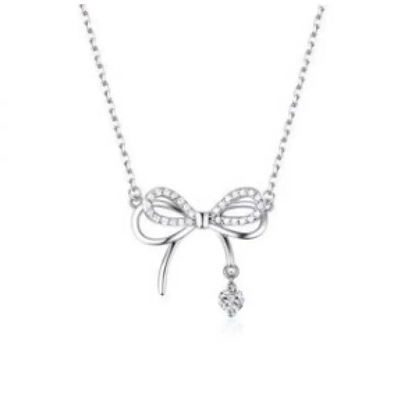 Bow Water Diamond Pendant Necklace # XL0