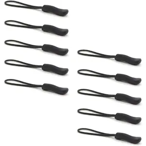 Upgraded Zipper Pulls, 10 count Black -  Replacement for Luggage, Backpacks, Jackets, Purses, Handbags