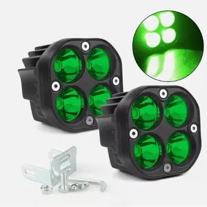 2pcs 3 Inch 40W LED High Intensity Cube Pod Work Light LED Light Green Beam, Super Bright, Day And Night Light
