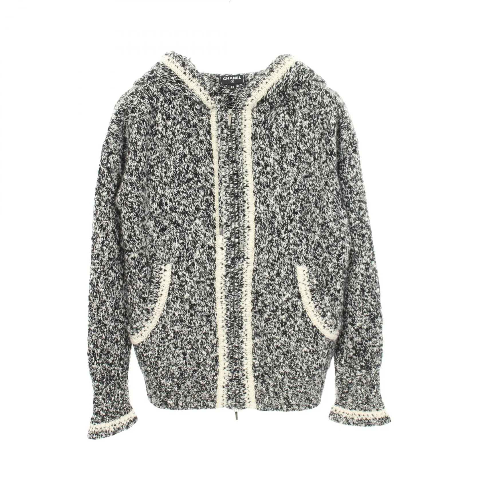 Pre-owned CHANEL Cashmere Small Leather Goods Knit Hoodie 0107262121400016427