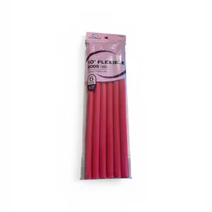 10” Flexible Rods (Red) – 6PCS | Heatless Curling Rods | 1/2” Size