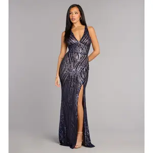 Kyrah Geometric Sequin Formal Dress