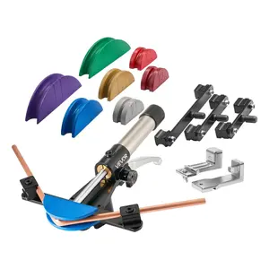 【FathersDayGift】 VEVOR Hydraulic Tubing Bender Kit, 1/4 to 7/8 Inch, Copper Tube Pipe Bender, Forward/Reverse HVAC Bending Tool, with 7 Color Aluminium Alloy Dies, for HVAC Air Conditioning Refrigeration Auto Repair