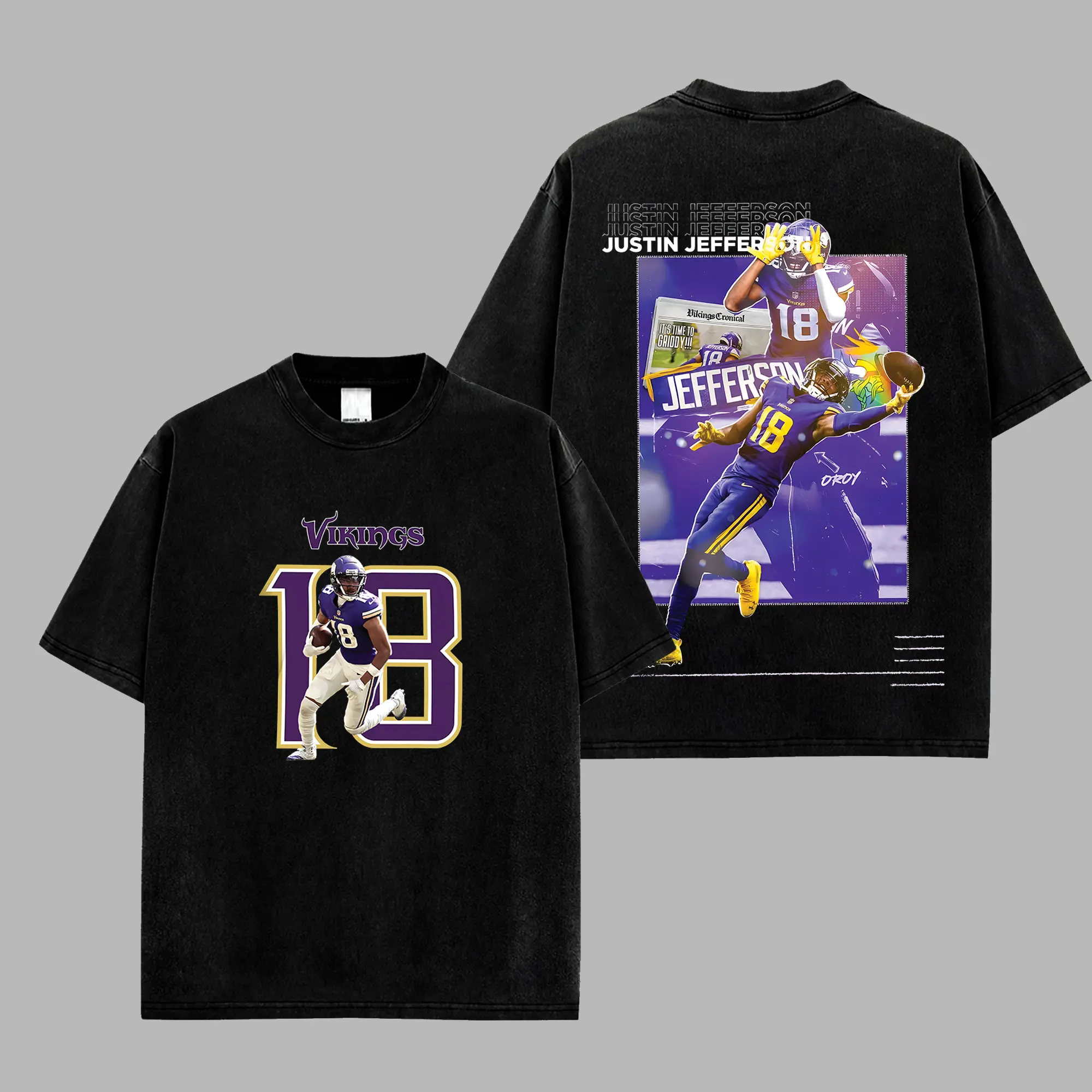 [RedZoneStyle] Justin Jefferson Jettas 18  Game Day Retro Unisex 100% Heavyweight Cotton T-Shirt – The J-Jettas Fans Shirt, The Vikings Football Shirt, Game Day Outfits, Gift For Football Fans