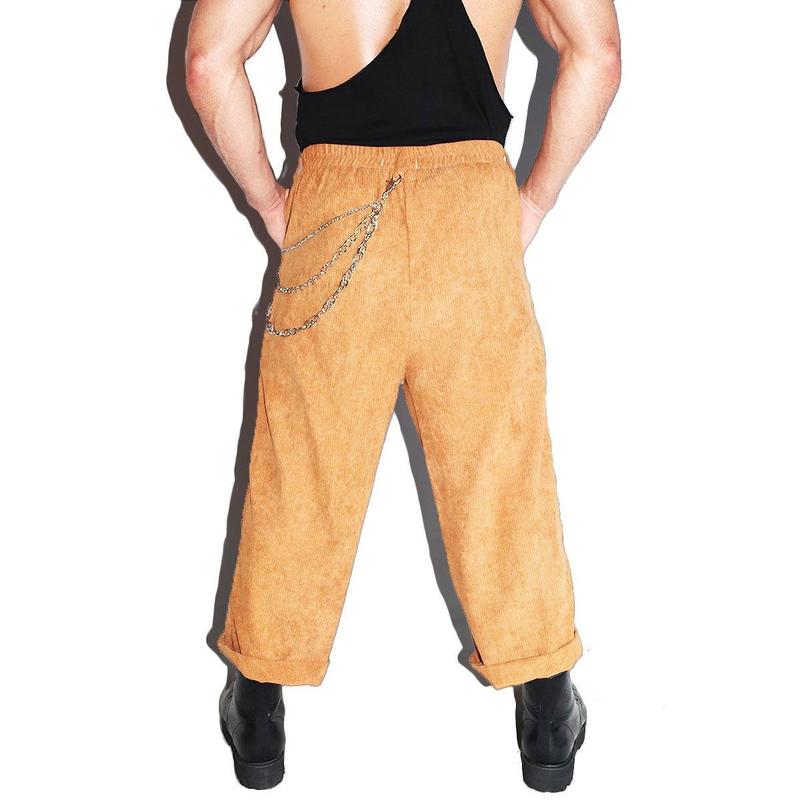 Blitzen Crop Corduroy Pants-Tan