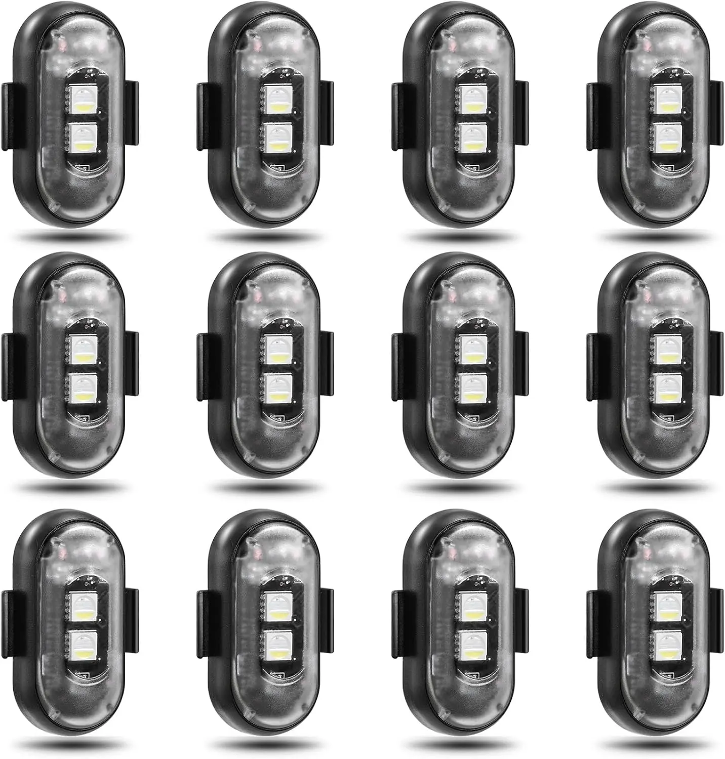 Wireless LED Strobe Emergency Warning Lights for Car, Motorcycle, Bike - Remote Control, USB Charging, Waterproof, Anti-Collision Automotive Exterior Decoration Accessories