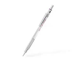 Pacific Arc Chromograph Metal Mechanical Pencil .9 mm Silver Barrel Mechanical Pencil with Built In Adjustable Pencil Grade, Lead Pencil Holder for Drafting, Sketching, and Drawing