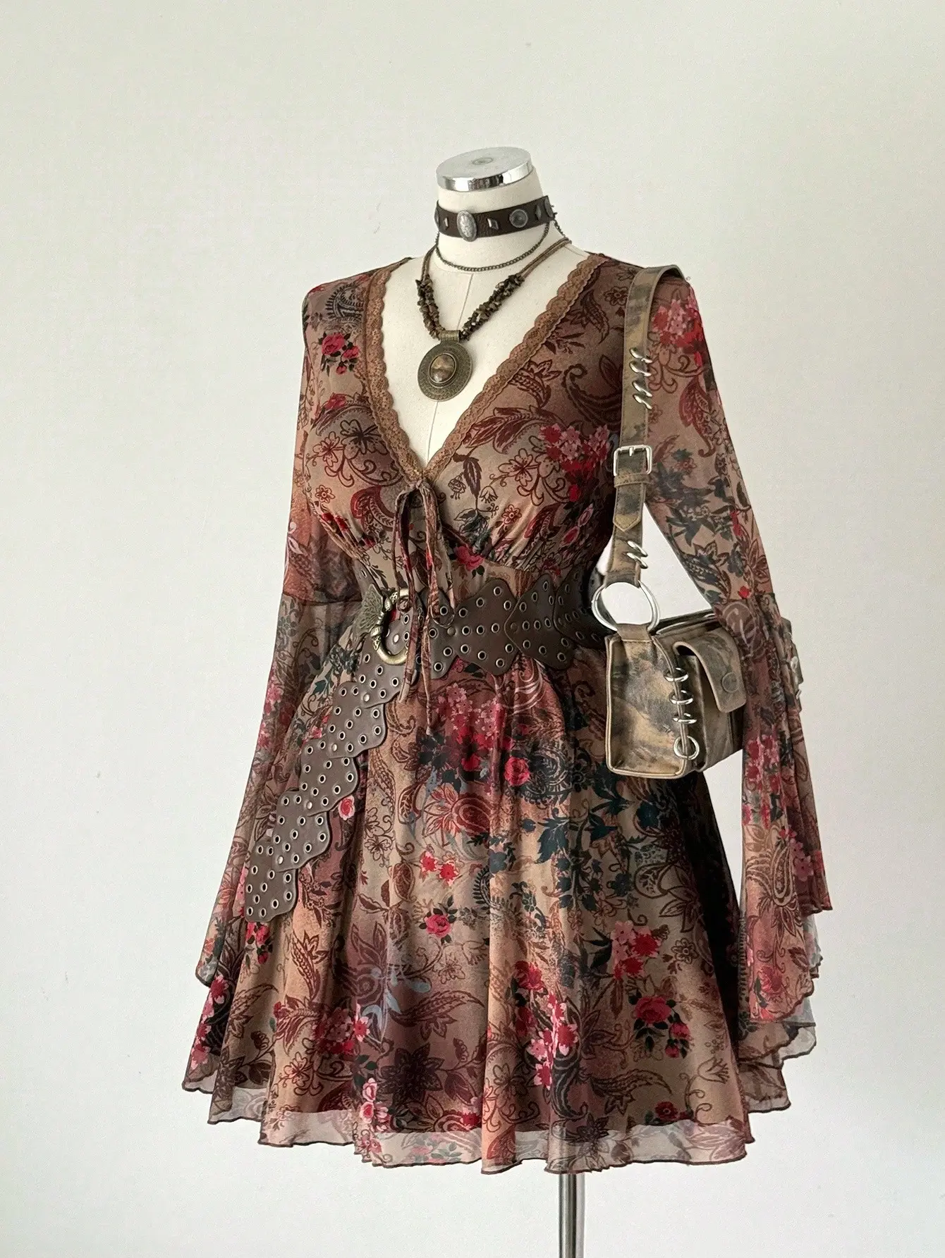 slim fit dress slacks 2PS Peter Pan Collar Vintage Fall Shirt Set Dress – Jolly Vintage main image 1