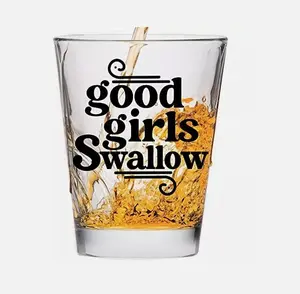 2oz Funny Shot Glass - Shot Glasses Set of 2 - Birthday Bachelorette Bridal Shower Gift  - Makes a Funny Gift - Drinkware cups