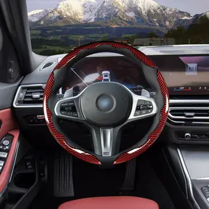 Car Steering Wheel Cover, Non-slip Design Steering Wheel Protector, Universal Car Steering Wheel Cover for 15 Inch, Decor Gadgets, Car Accessories, Men Gifts, Car Essentials Breathable Anti-Slip Leather Steering Wheel Cover