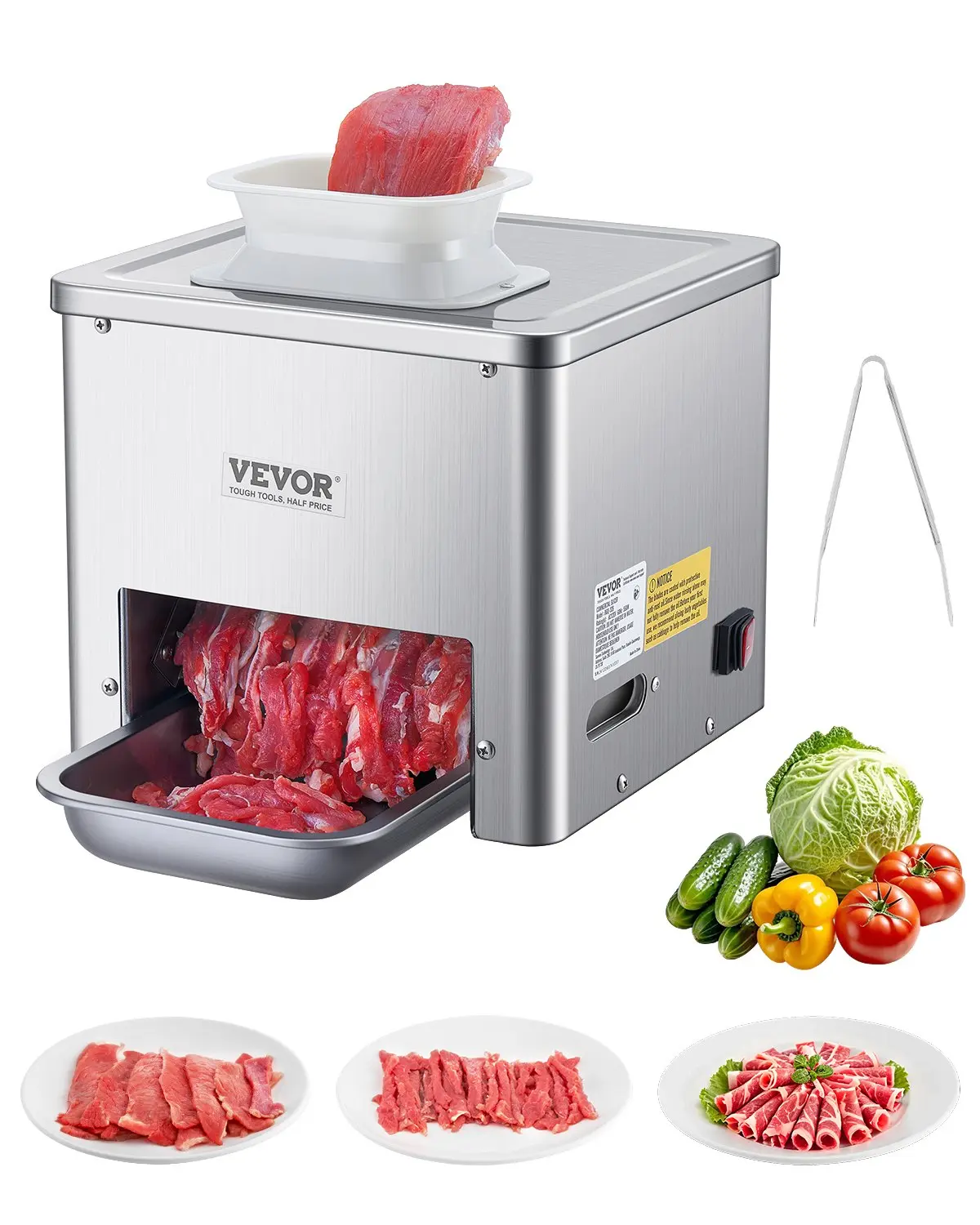【DealsForYouDays】VEVOR Electric Meat Cutter Machine 550W Commercial Meat Slicer for Kitchen Restaurant, Meat Cutting Machine