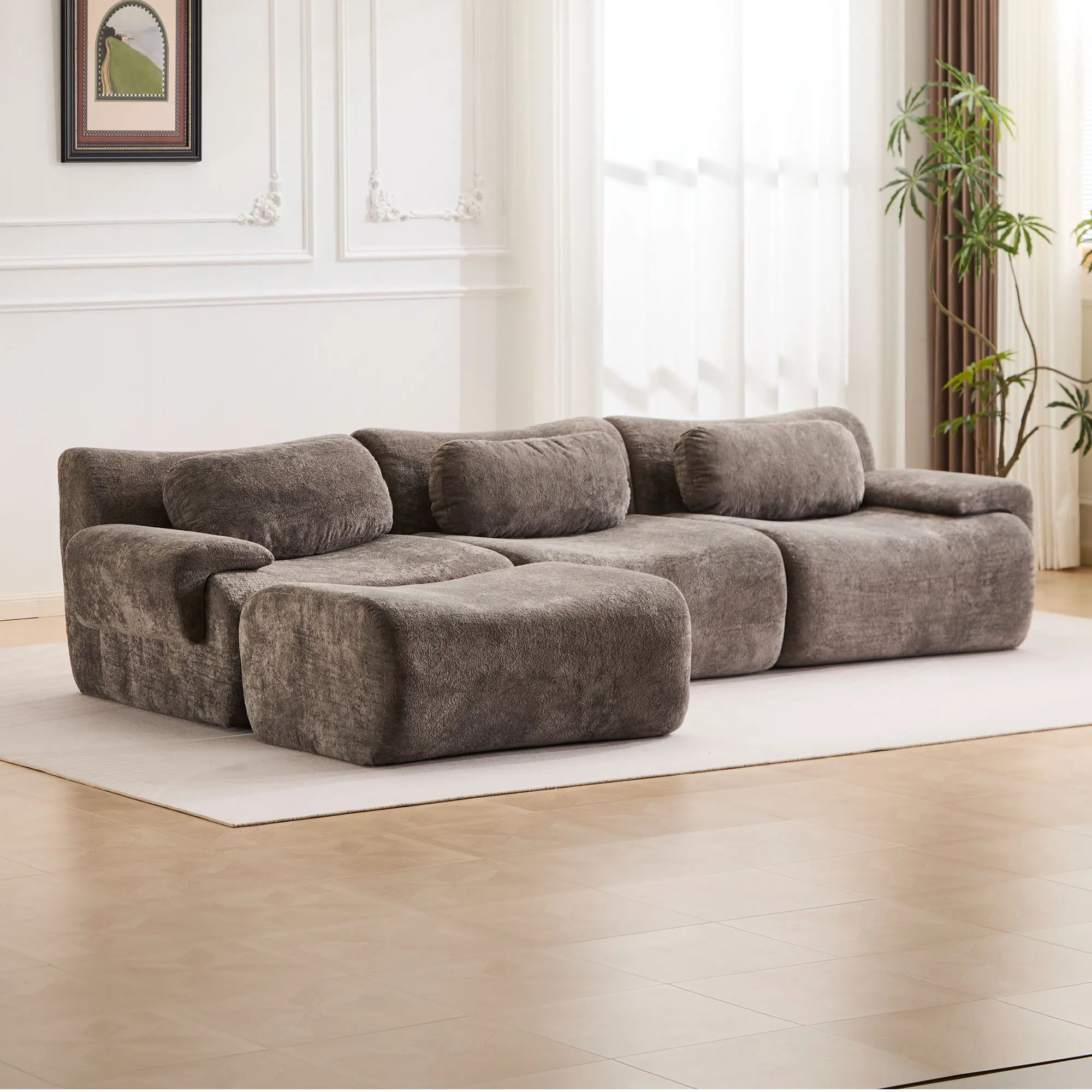 Dark Grey - 3 Seater + 1 Ottoman (113.9“)