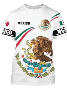 2026 World Cup Mexico Football Jersey Soccer Shirt, Unisex Round Neck Short Sleeve, 3D Print Casual Fashion Top, All Seasons Wear