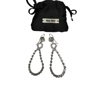 Pre-owned Miu Miu crystal teardrop dangle earrings