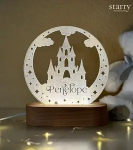 STARRY MOONBEAMS Magic Castle Custom Night Light for Kids Birthday Gift Baby Shower Gift for Baby Girl Night Light for Kids Personalized Night Lamp for 1st 2nd 3rd Birthday Gift Ideas Bedroom Decor Name Personalized Night Lamp 2024