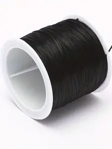 50 Meters Elastic Cord for Bracelet Making, 0.8mm Polyester Spandex Beaded Jewelry String, Party Balloon Decoration, Durable Knotting, Satiny Finish