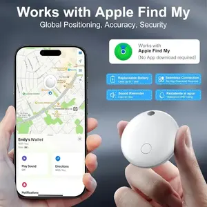 Circular GPS Luggage Item Tracker and Key Finder, Wireless Smart Tag Locator, Real-Time Tracking for Bags, Wallets, Keys, Pets, Vehicles
