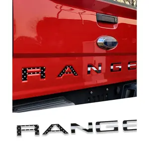 Black Flag Raised Tailgate Insert Letters Tailgate Letters Insert Plastic ABS Badge Fits 2019-2026 Ford Ranger Tailgate