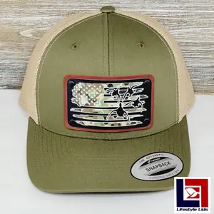 Duck Hunter Waterfowl Custom Metal & Leather Patch Snapback Hat