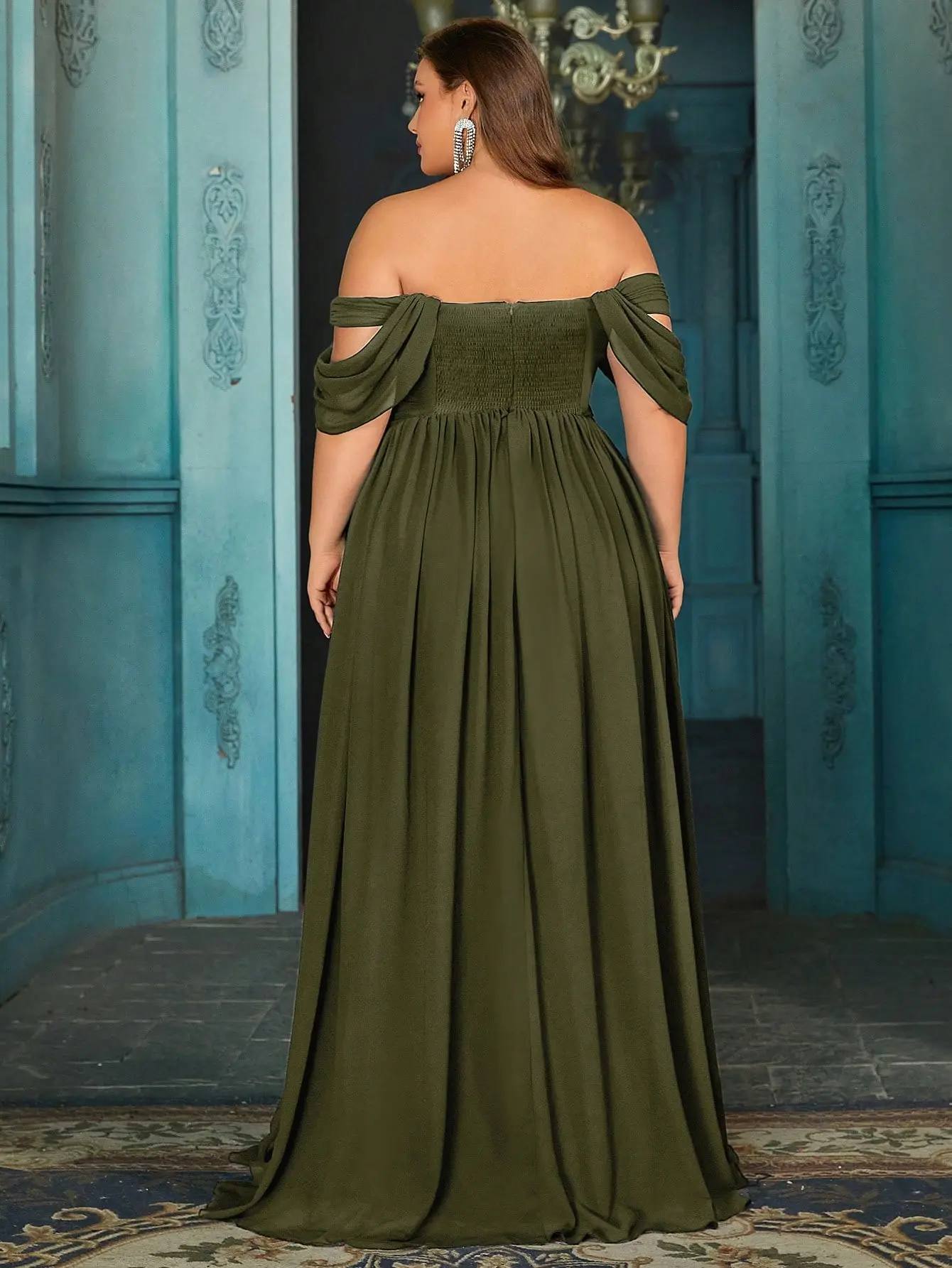 olive green plus size bridesmaid dresses Elegant Olive Green Gowns Made To Flatter Plus Size Bridesmaids COCOMELODY CB0735, Purple