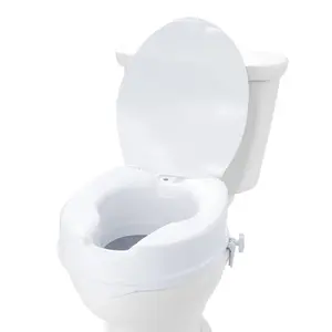 VEVOR Raised Toilet Seat, 4 Height Raised, 300 lbs Weight Capacity, Universal Toilet Seat Riser, Screw Rod Locking, with Toilet Seat, for Elderly, Handicap, Patient, Pregnant, Medical