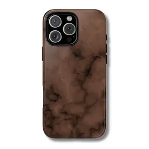 TOASTED CHESTNUT Brown Marbled Phone Case for iPhone Samsung Google Pixel Polycarbonate TPU Impact Resistant Glossy Finish Wireless Charging Compatible