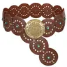SUOSDEY Women's Chunky Western Cowboy Belt - Premium PU Leather Boho Disc Concho Statement Versatile Fashion Accessory for Jeans-dress Ready Outfits