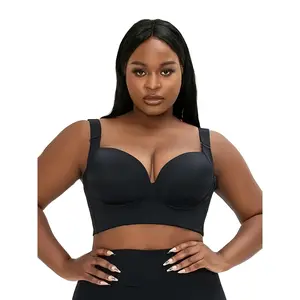 Plus Size Seamless Bras for Women Comfortable Breathable Solid Color Underwire Support Elegant Nylon Blend Fabric Black Beige Hand Wash Only Basic Womenswear Casual Minimalist