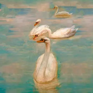 Vintage Swan Wall Art, Farmhouse Nursery Painting, Antique Swan Wall Art, Kids Vintage Wall Decor Canvas Artistic Cotton Print Artwork Matte Minimalist Ornaments Decoration Room Photo wall decor poster