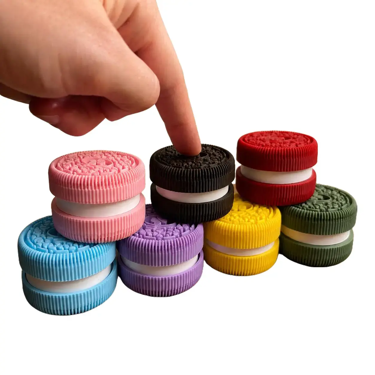 Cookies & Cream Clicker Fidget Toy, Food-Shaped Stress Relief Toy for Anxiety Relief, 3D Printed