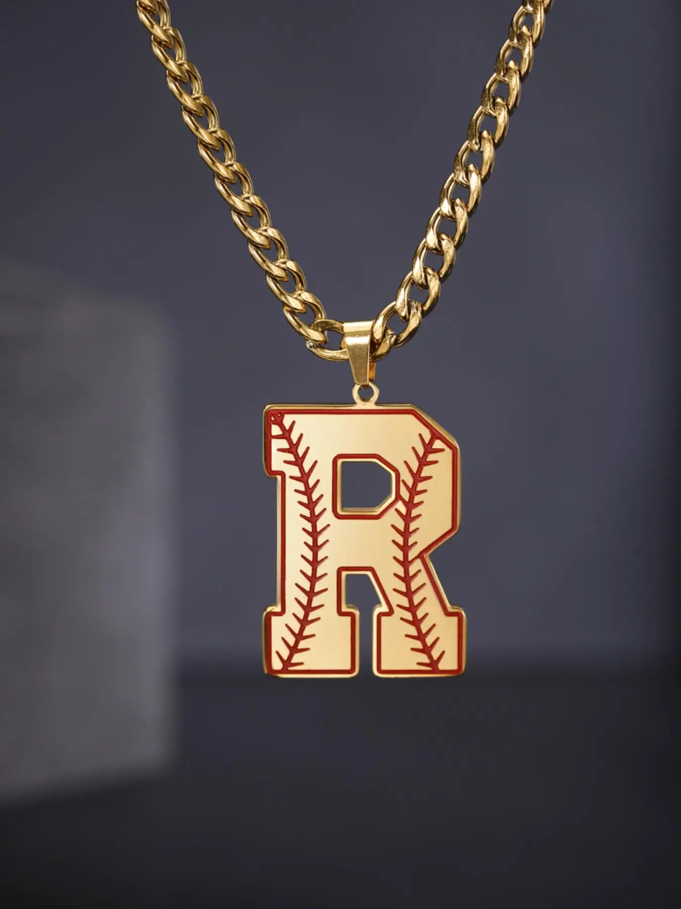 Punk Style Letter Charm Pendant Cuban Link Chain Necklace, Stainless Steel Necklace, Fashion Matching Jewelry Accessories for Men & Women As Gift