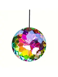 1pc Crystal Sun Catcher Rainbow Prism Hanging Decoration for Garden Miniature Model Indoor Outdoor Window Light Ornament