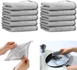 Multipurpose Wire Dishwashing Rags for Wet and Dry, 2025New Reusable Non Scratch Wire Dishcloth, Premium Scrubbing Double Layer Wire Dishwashing Rags for Scrubs Dishes, Sinks CleansCleaning