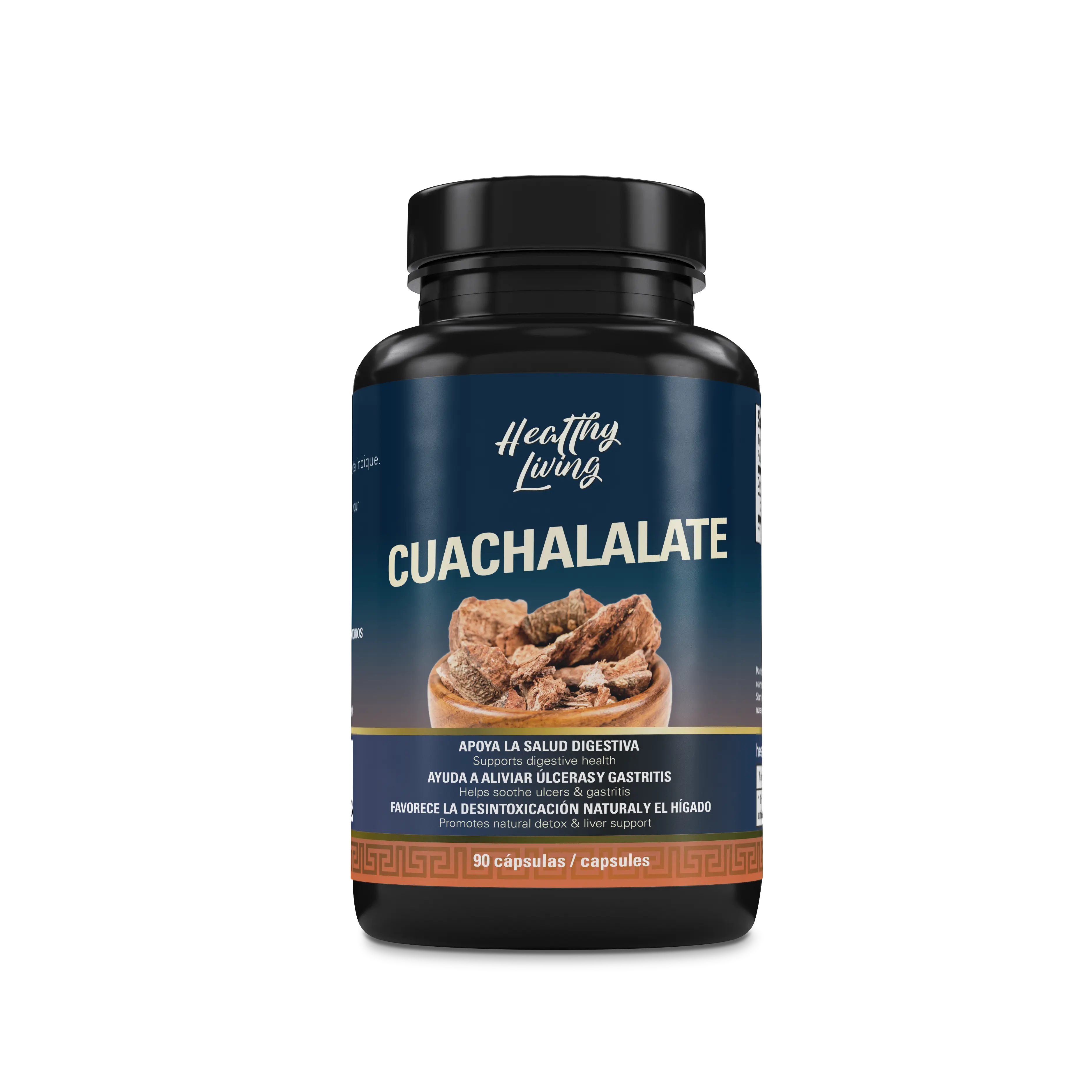 Healthy Living Cuachalalate Capsules (90 Count) - Natural, Allergy-Free Anti-Inflammation Digestive Nutritional Supplements, Gluten-Free, Vegan, Non-GMO, Liver Health & Stomach Pain Relief Support