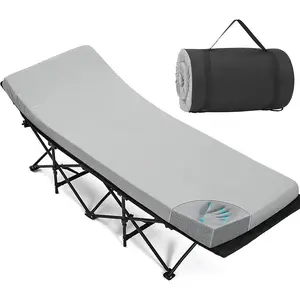 Camping Cot Mattress 2in Memory Foam Sleeping Pad,Soft Warm Non-Slip Camping Mattress Topper with Retaining for Adults,Portable Roll up Pad for Travel(75 x30)(only Mattress)